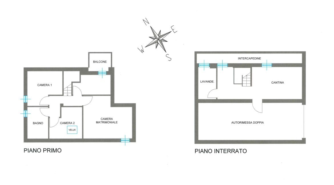 Pianta piano primo e interrato