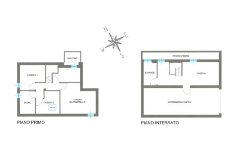 Pianta piano primo e interrato